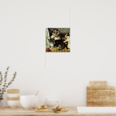 Poster Chats d'art populaire américain du XIXe siècle (Cuisine)