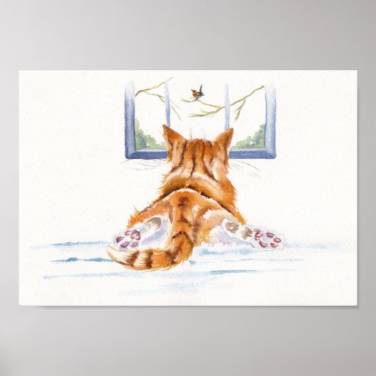 Poster Chats de gingembre / chatons : "Shopping de fenêtr (Devant)