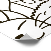 Poster Chats de gribouillis : noir et blanc. (Coin)