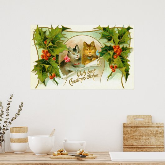 Poster Chats de Noël (Cuisine)