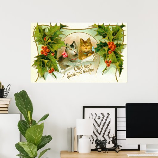 Poster Chats de Noël (Bureau à domicile)