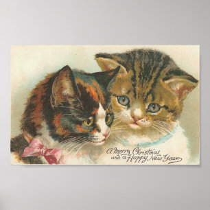 Poster Chats de Noël et du Nouvel An