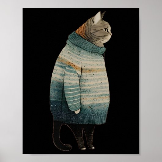 Poster Chats de Noël Kitty Fun Animal de compagnie Chat G (Devant)