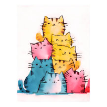 Chats de peinture à l'eau numérique