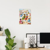 Poster Chats de temps des fêtes, Louis Wain (Bureau à domicile)