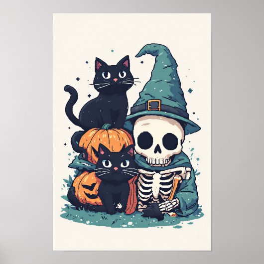Poster Chats d'Halloween (Devant)