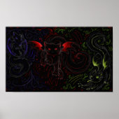 Poster Chats élémentaires foncés (Devant)