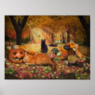 Poster Chats en automne