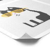 Poster Chats En Verres Carré Pixel Art (Coin)