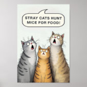 Poster Chats errants Chasse Mice Pour La Nourriture Chats (Devant)