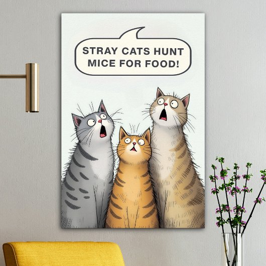 Poster Chats errants Chasse Mice Pour La Nourriture Chats
