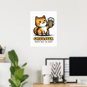 Poster Chats et bière 2 (Bureau à domicile)