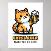 Poster Chats et bière 2 (Devant)
