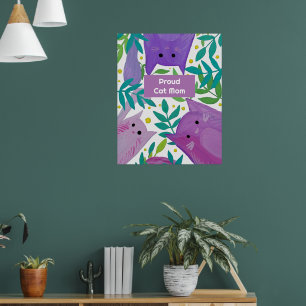 Poster Chats et branches Fier chat maman