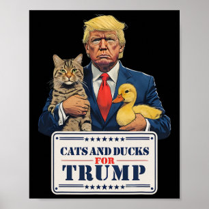 Poster Chats Et Canards Pour Trump 2024 Chatons Et Canard