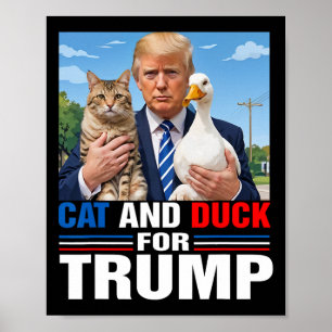 Poster Chats Et Canards Pour Trump 2024 Chats Canards Pou