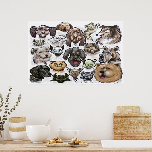 Poster Chats et chiens (Cuisine)
