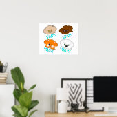 Poster Chats et chiens en pluie (Bureau à domicile)