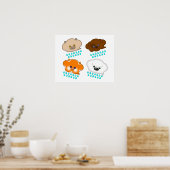 Poster Chats et chiens en pluie (Cuisine)