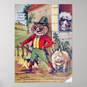 Poster Chats et Cochons, Louis Wain