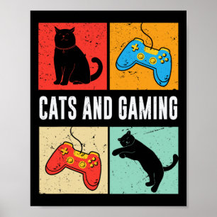 Poster Chats et jeux pour le joueur amateur de chats jeu 