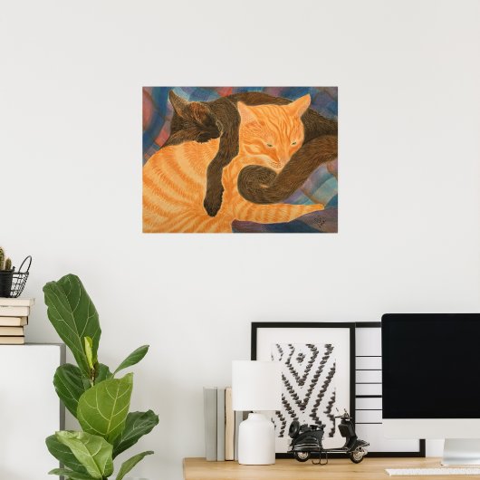 Poster Chats Et Plats (Bureau à domicile)