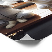 Poster Chats faisant du yoga imprimé numérique (Coin)