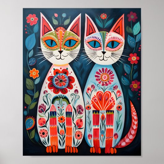 Poster Chats Folk Scandi (Devant)