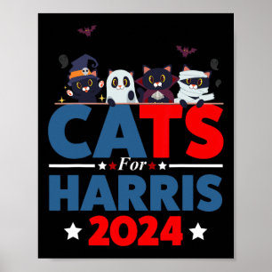 Poster Chats For Harris 2024 - Kamala Harris Halloween Me