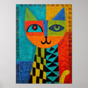 Poster Chats géométriques – Audacieux, lumineux et ludiqu