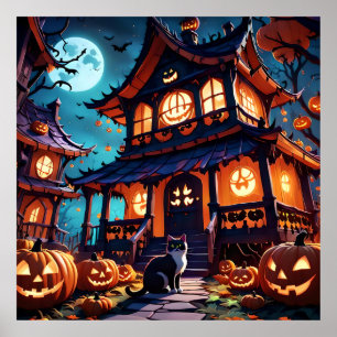 Poster Chats Haunted Fun House
