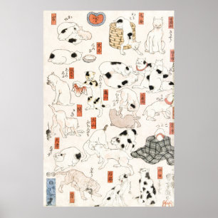 Poster Chats japonais