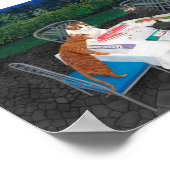 Poster Chats jouant à l'affiche du Mahjong (Coin)