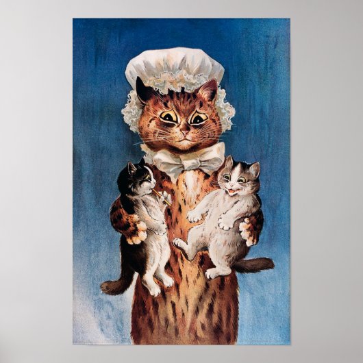 Poster Chats jumeaux, Louis Wain (Devant)