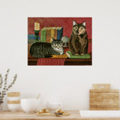 Poster Chats Littéraires Classiques Poe, Dickens, Stoker, (Cuisine)