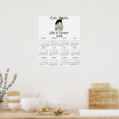 Poster Chats, Livres La vie est douce 2026 Calendrier une (Cuisine)