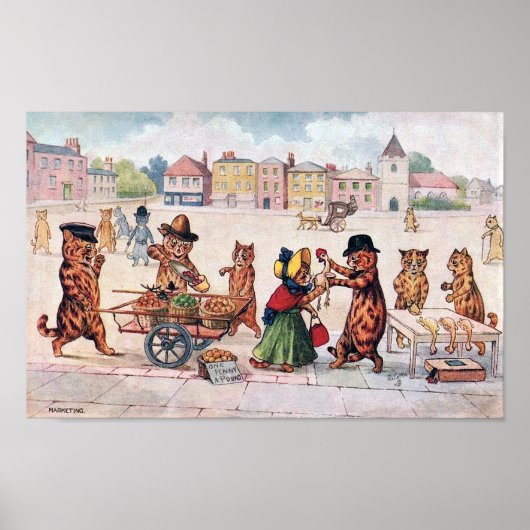 Poster Chats Marketing, Louis Wain (Devant)