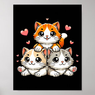 Poster Chats mignons kawaii neko chat drôle cadeau amateu