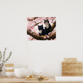 Poster Chats Mignons Sur Un Arbre En Fleur De Cerise (Cuisine)