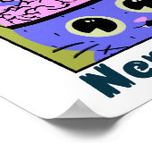 Poster Chats Nerdy, Conception Cerveau (Coin)