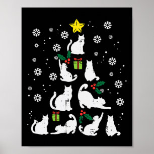 Poster Chats Noël Arbre mignonne Amoureux des chats Noël