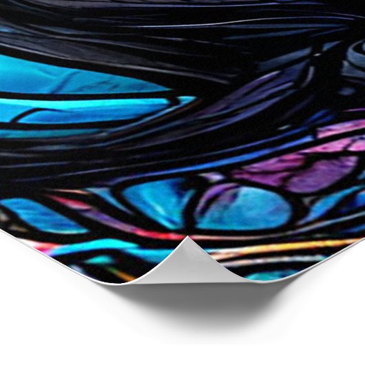 Poster Chats noirs dans la conception artistique en verre (Coin)