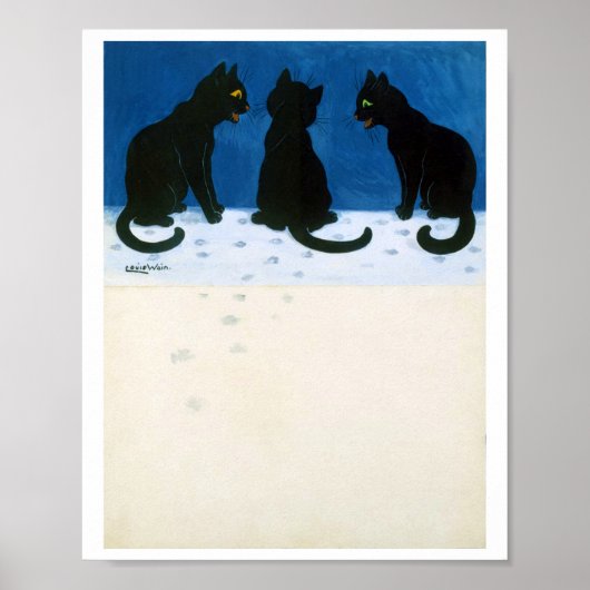 Poster Chats noirs dans la neige, Louis Wain (Devant)