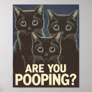 Poster Chats noirs drôles Êtes-vous en train de faire cac
