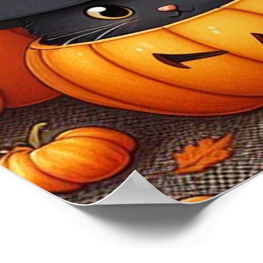 Poster Chats noirs et Jack-O-Lanterns (Coin)