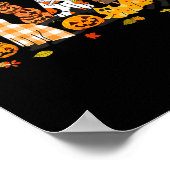 Poster Chats noirs mignons fantôme Halloween Citrouille A (Coin)
