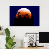 Poster Chats noirs sur une clôture (Bureau à domicile)