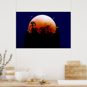 Poster Chats noirs sur une clôture (Cuisine)