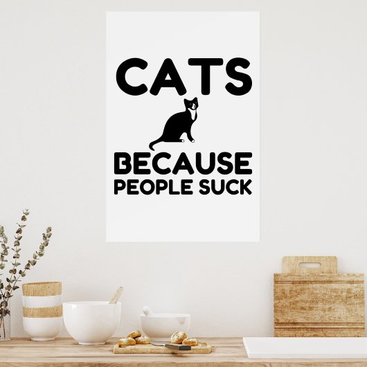 Poster Chats parce que les gens ont la chance (Cuisine)