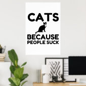 Poster Chats parce que les gens ont la chance (Bureau à domicile)